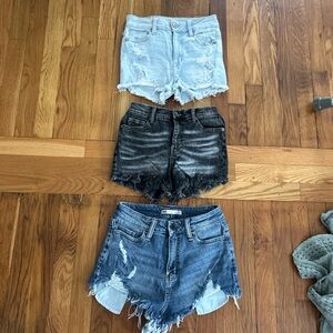 American Eagle Outfitters Women's Jean Shorts - Light Blue, Black, Dark Blue